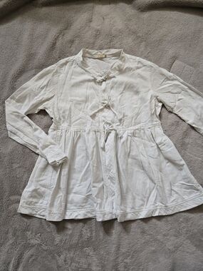 Matta White Tie-Front Long Sleeve